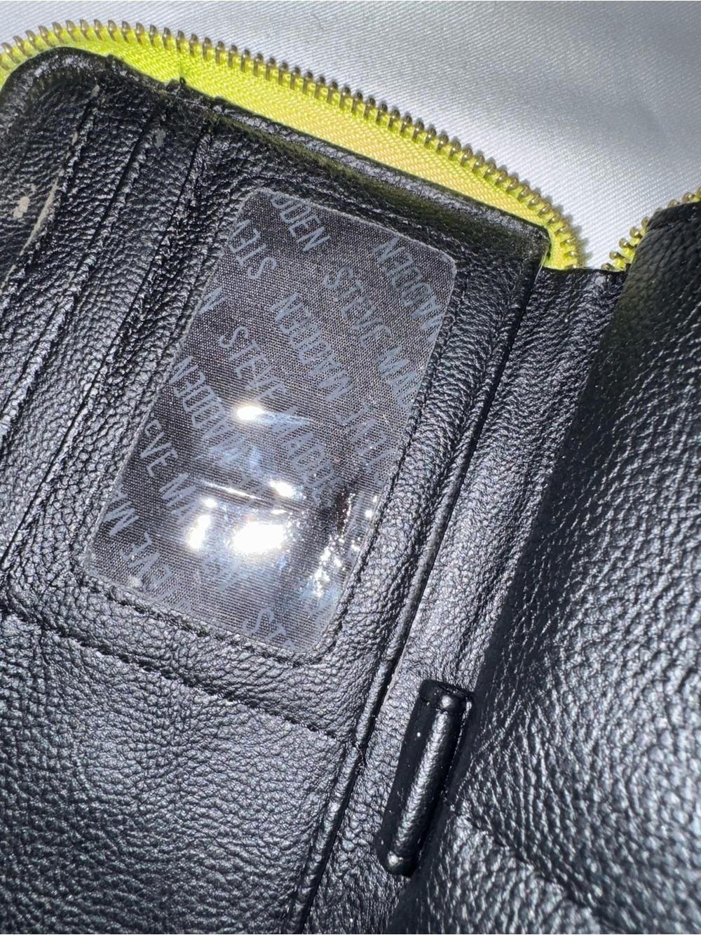 Steve Madden Neon Yellow Quilted Zip Around Wallet Wristlet - Picture 9 of 9